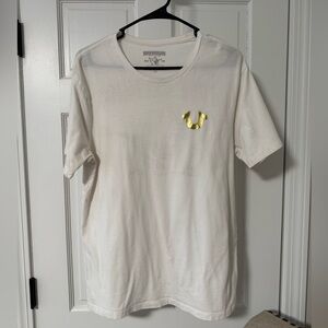 True Religion White Tee with Gold Logo